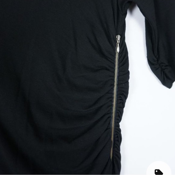 Banana Republic (made of Italian thread) side zip ruched dress size 0 - Picture 2 of 4